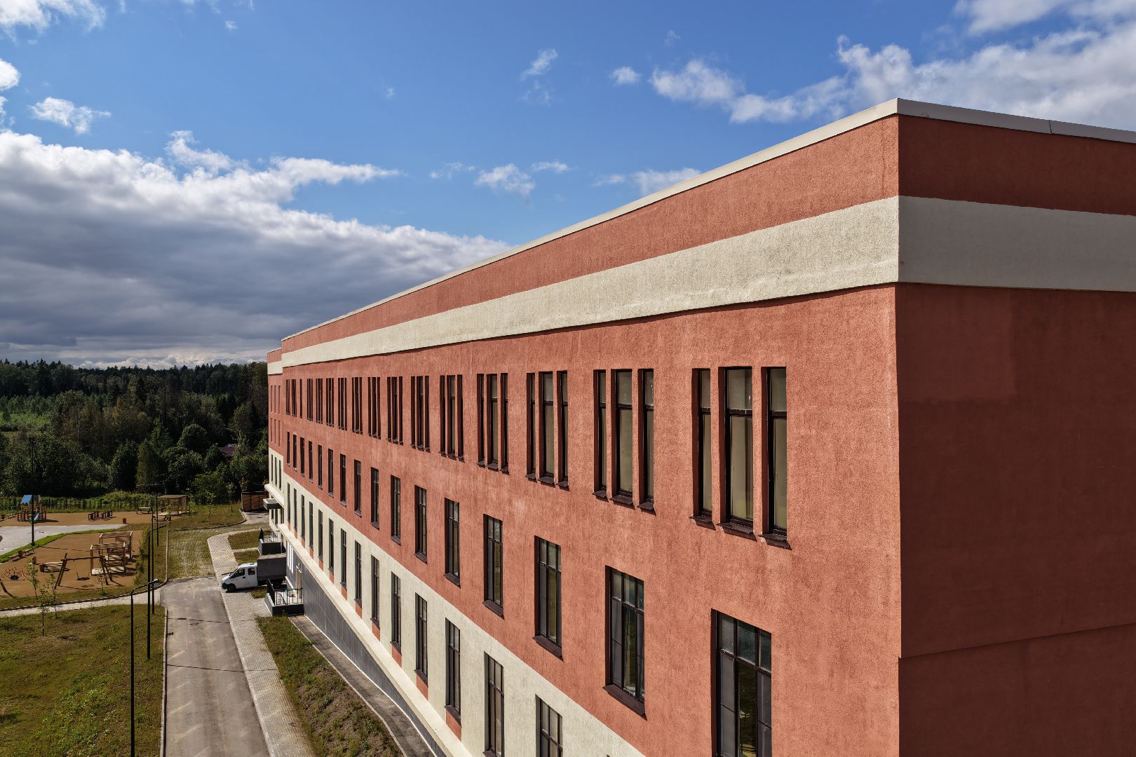 видео с коптера, школа в ЖК Митино О2, новая школа в красногорске,