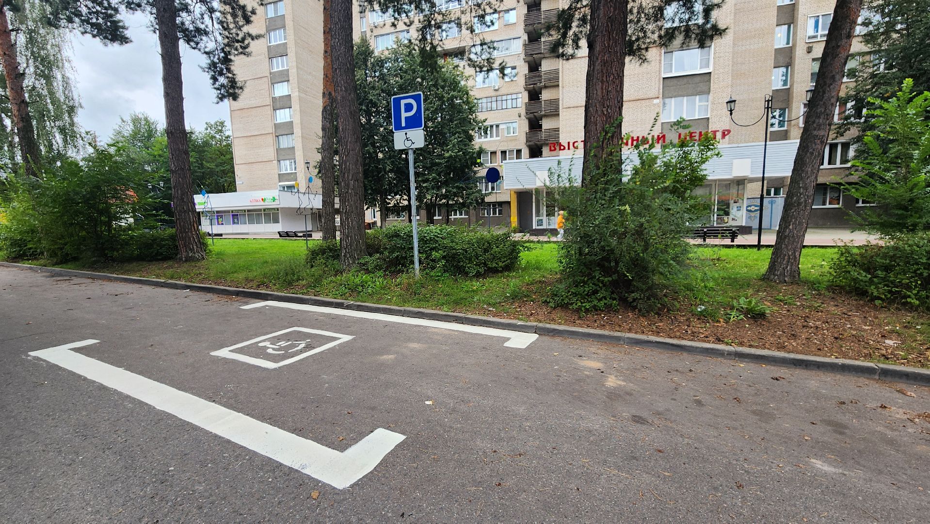 дорожная разметка, протвино, места для инвалидов,