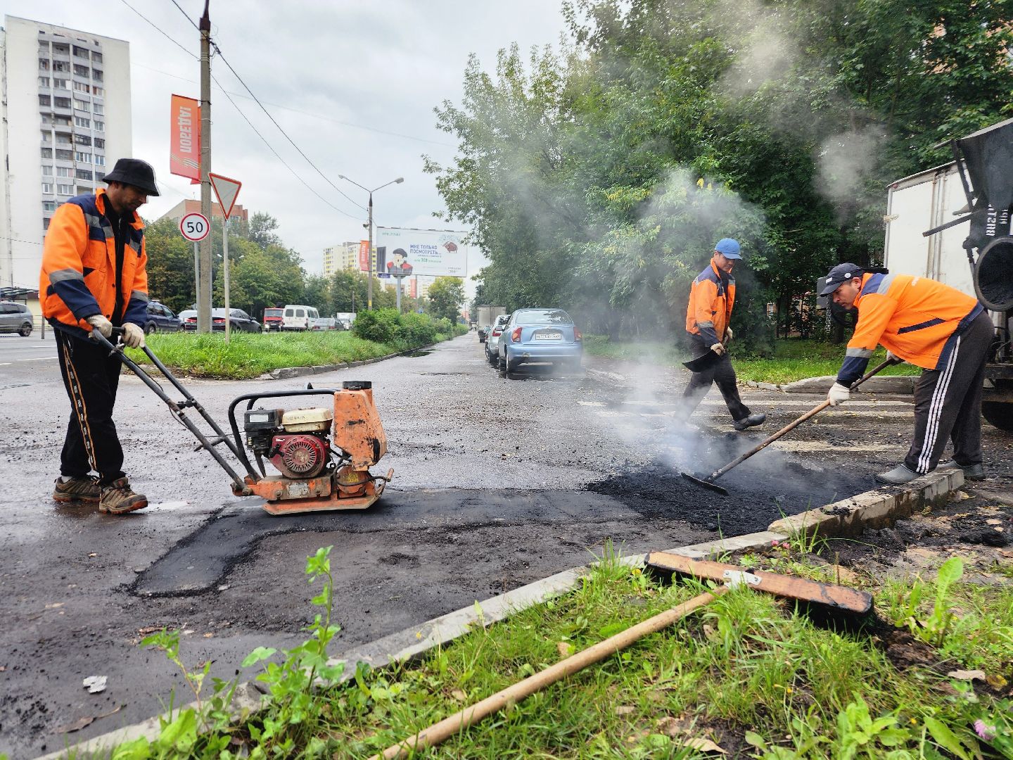 фрязино, ремонт дорог, ямочный ремонт,
