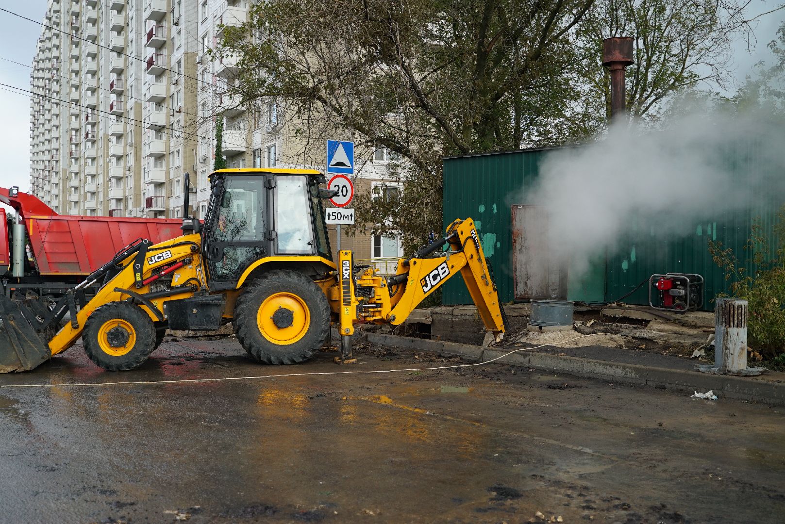 прорыв, трубы, ликвидация,