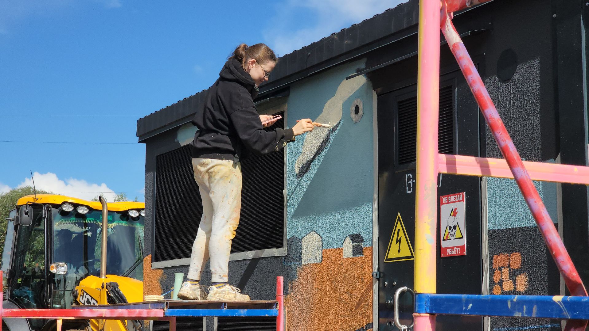 граффити, монументальная живопись, Лобня, Подстанция,