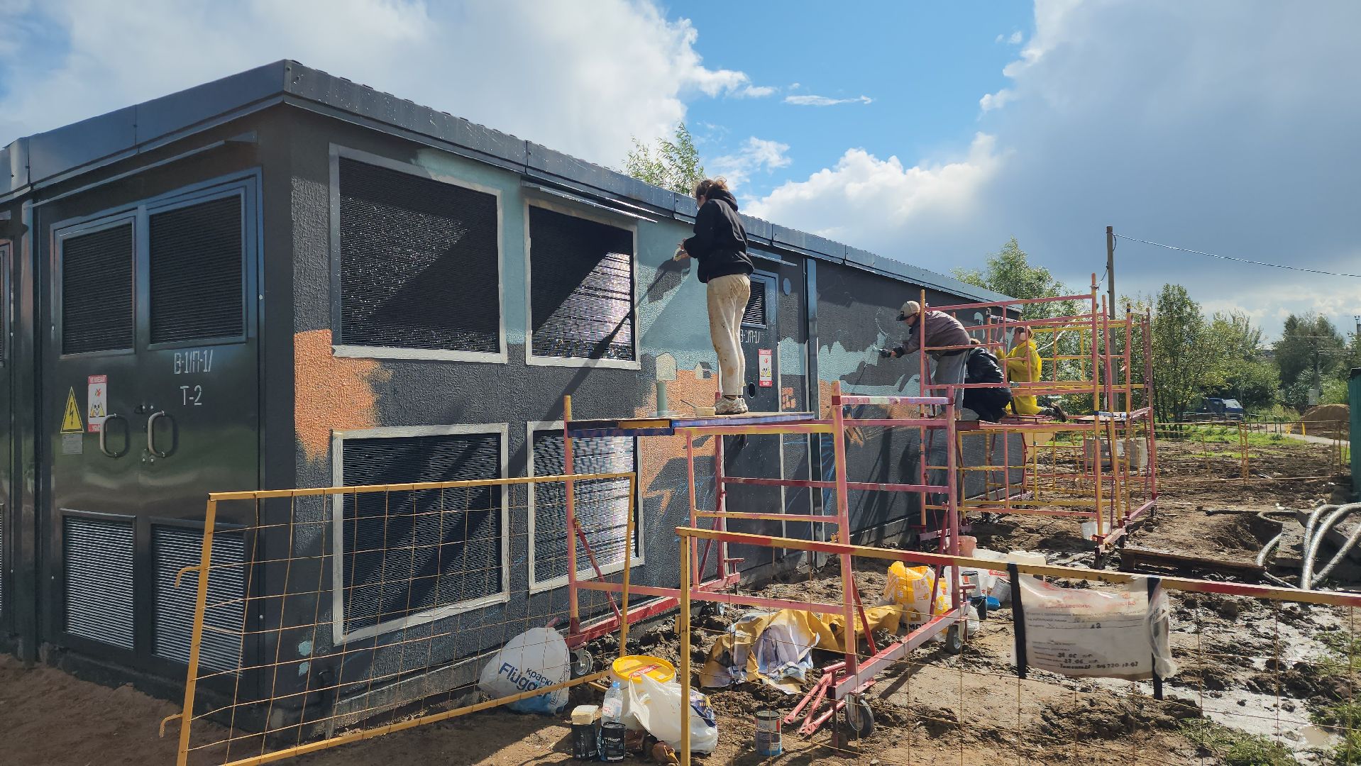 граффити, монументальная живопись, Лобня, Подстанция,