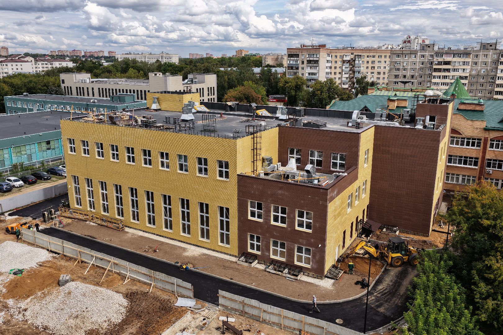 видео с коптера, школа 29 имени забродина, новый корпус школы в подольске,