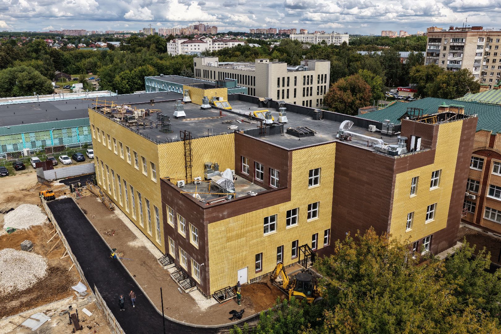 видео с коптера, школа 29 имени забродина, новый корпус школы в подольске,