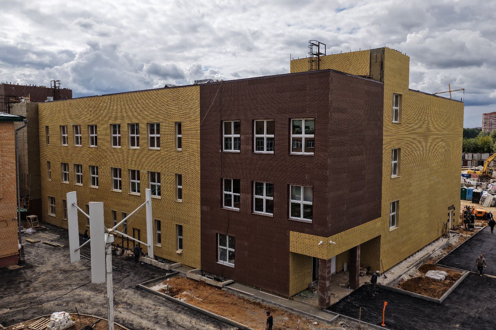 видео с коптера, школа 29 имени забродина, новый корпус школы в подольске,