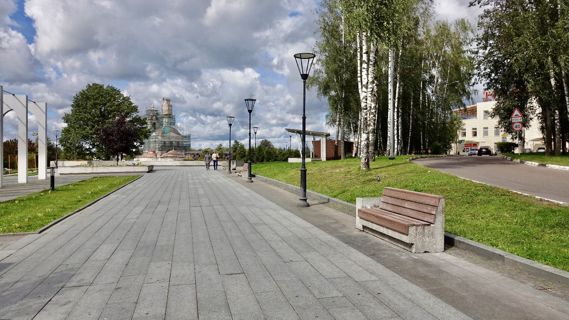 сергиев посад, благоустройство, сергиево-посадский городской округ,лавочки, дорога к храму, пешеходная зона,