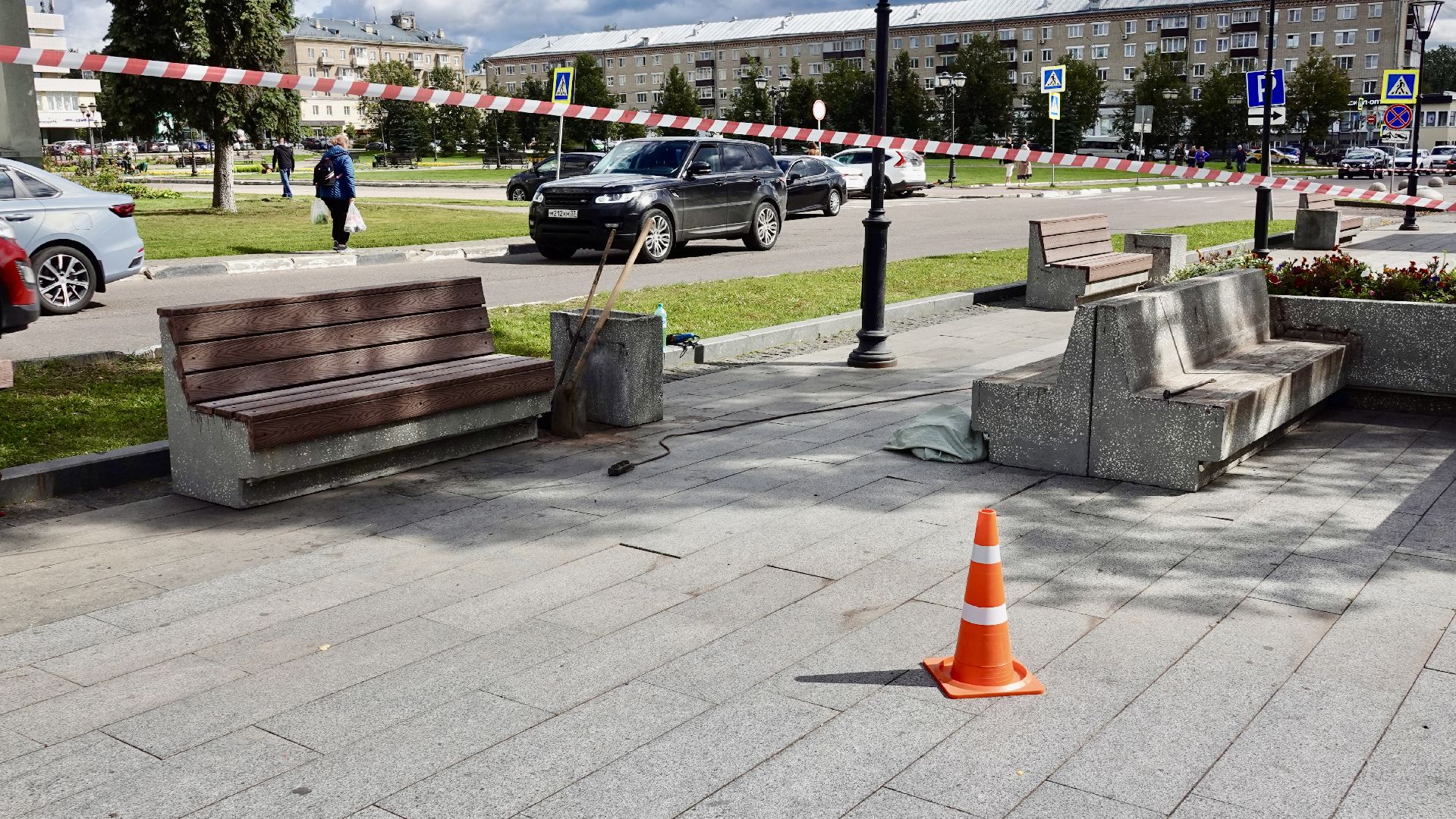сергиев посад, благоустройство, сергиево-посадский городской округ,лавочки, дорога к храму, пешеходная зона,