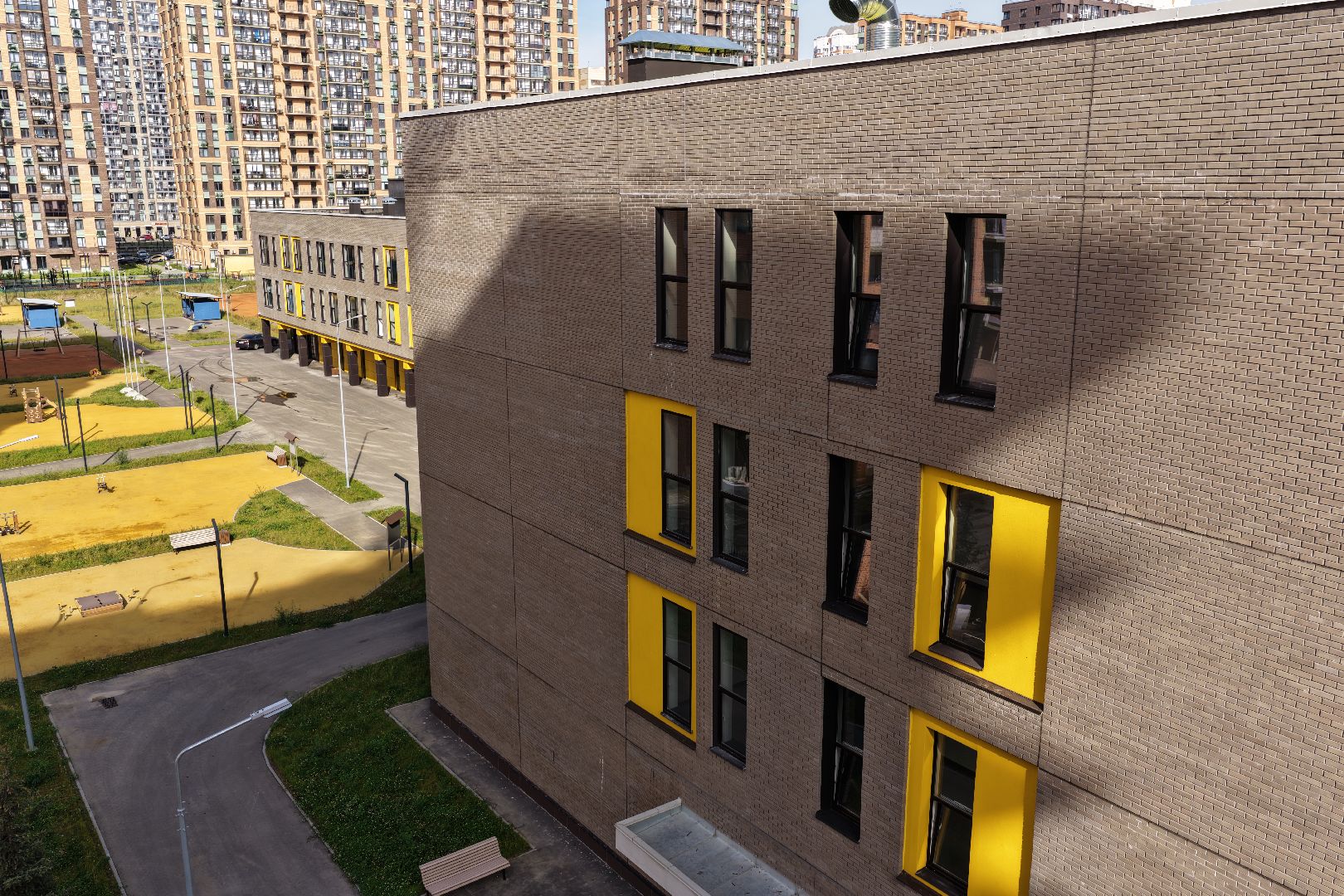 видео с коптера, новая школа в балашихе, школа в жк героев,