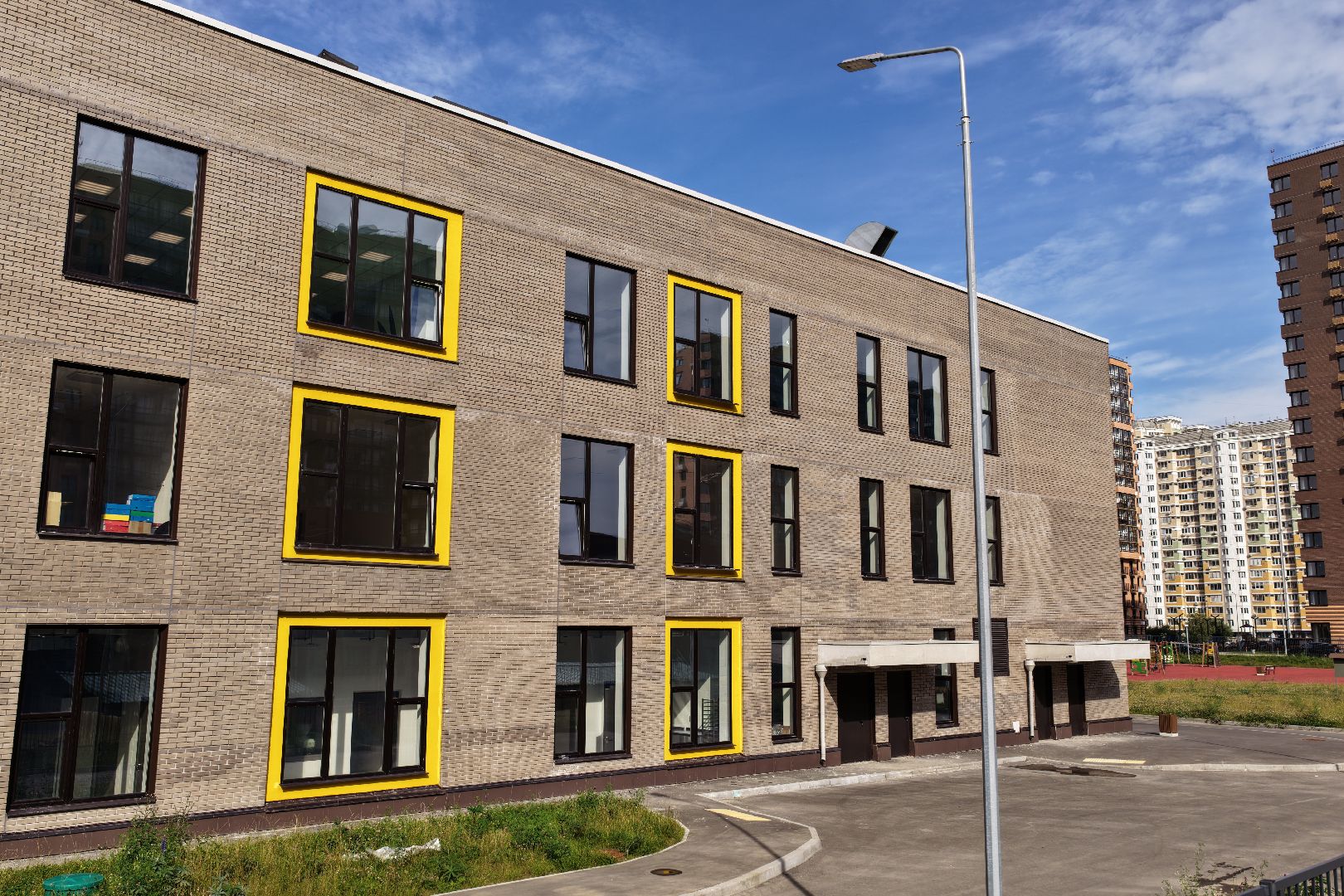 видео с коптера, новая школа в балашихе, школа в жк героев,