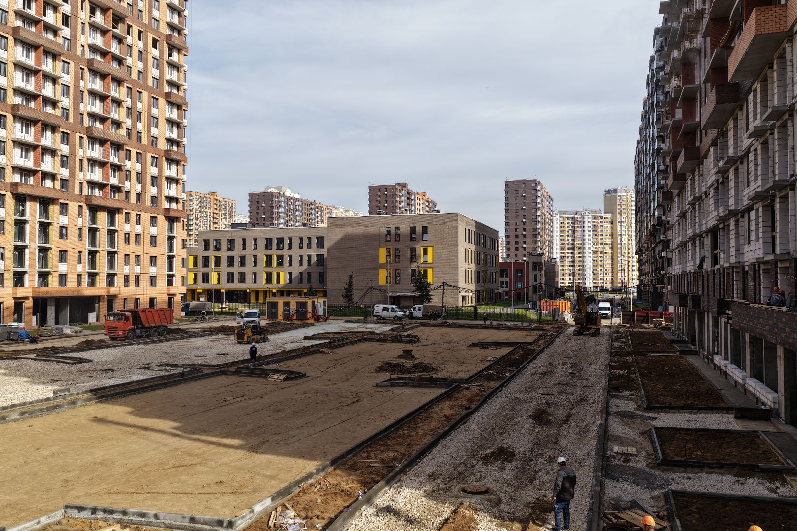 видео с коптера, новая школа в балашихе, школа в жк героев,