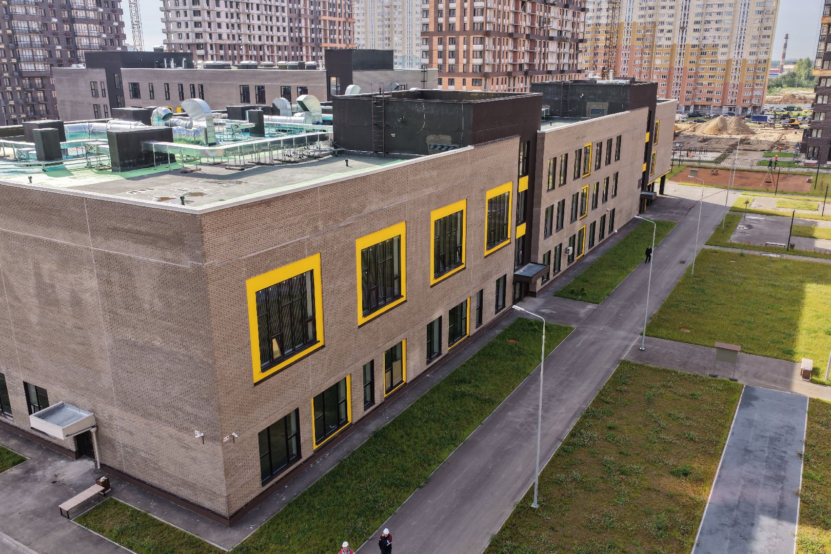 видео с коптера, новая школа в балашихе, школа в жк героев,