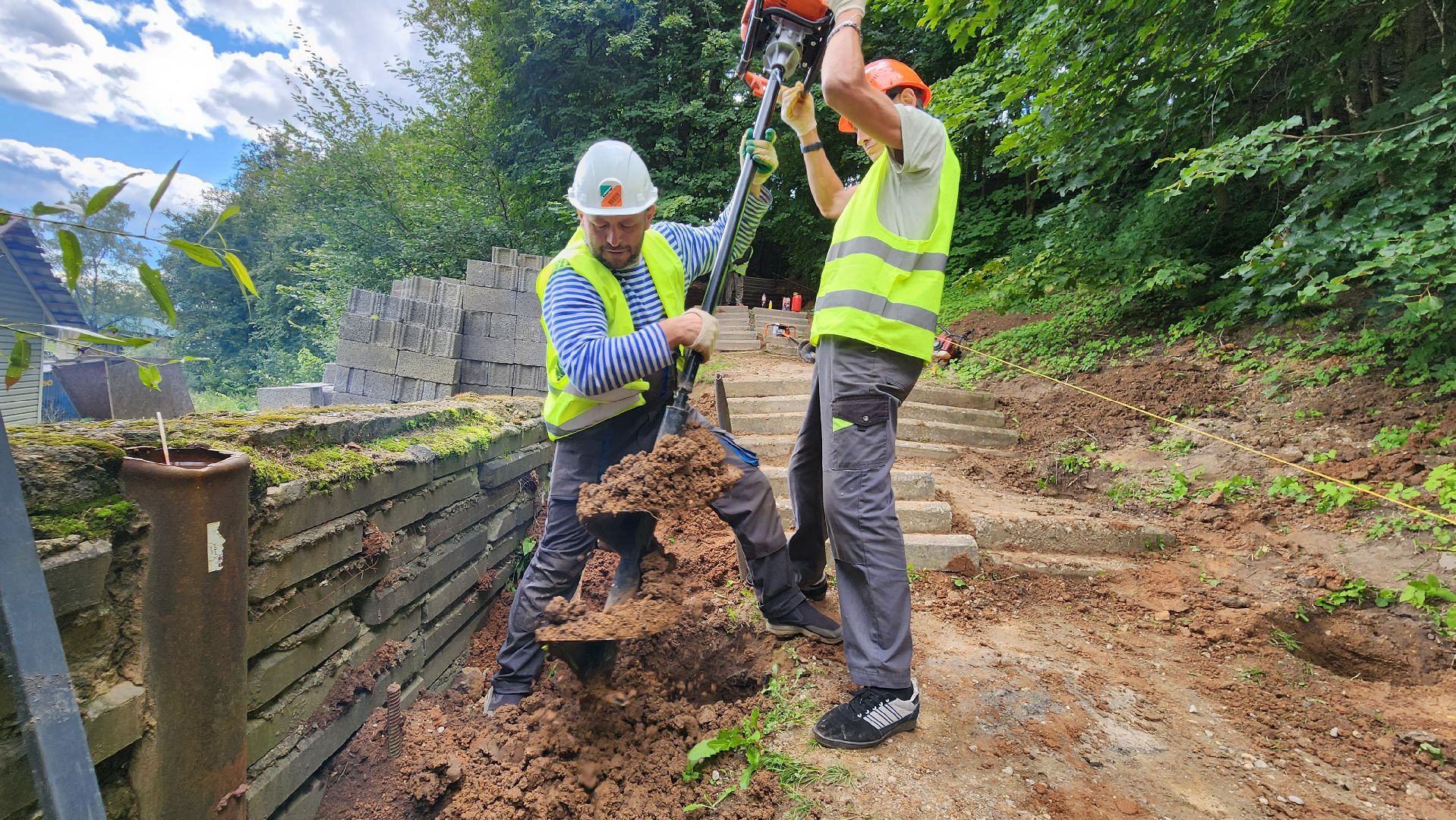 руза, парк городок, ремонт лестницы , благоустройство,