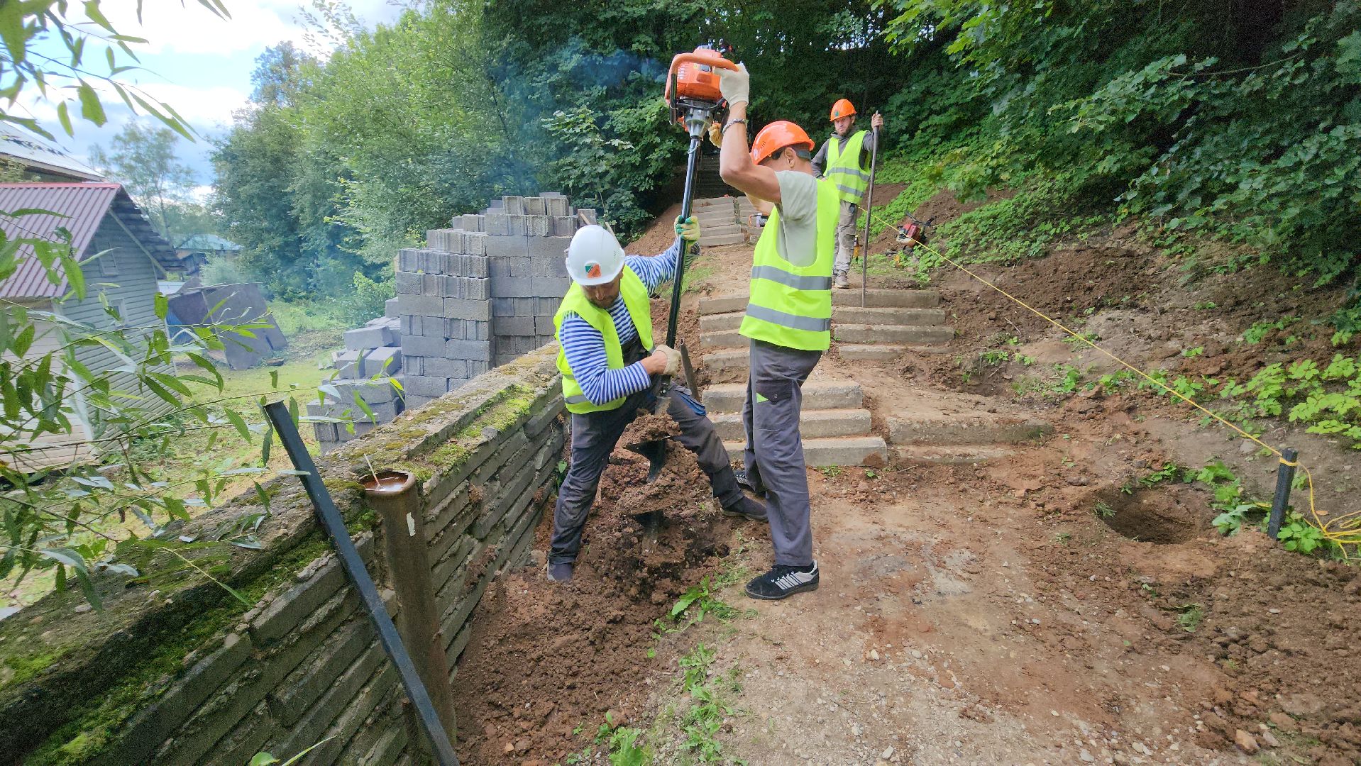 руза, парк городок, ремонт лестницы , благоустройство,