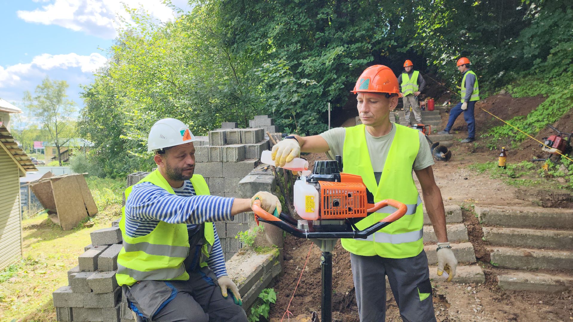 руза, парк городок, ремонт лестницы , благоустройство,