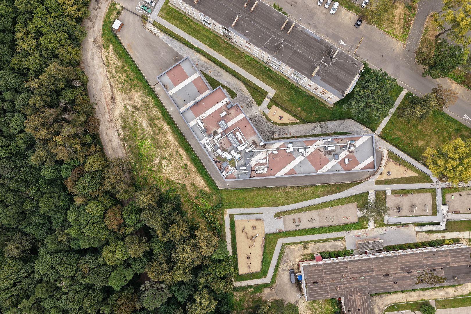 видео с коптера, новая школа в лыткарине,