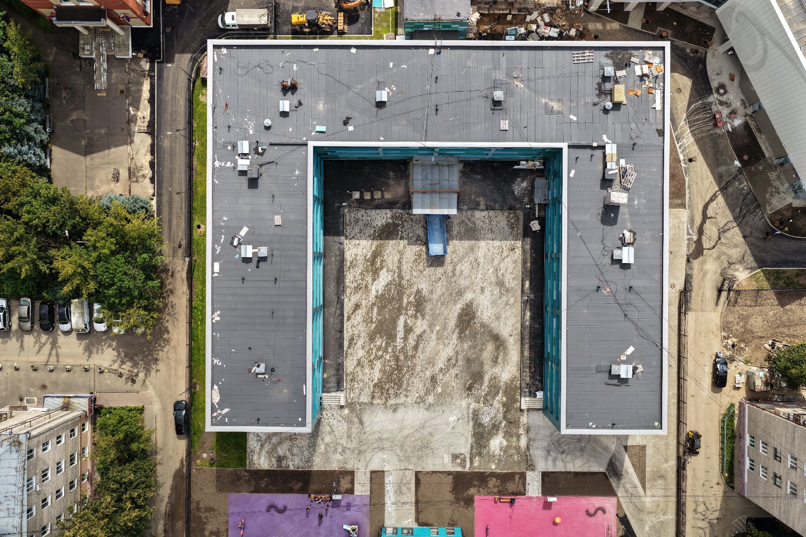 видео с коптера, школа 1 в дубне,  школа 1 в королеве, пристройка к школе 1 в королеве,