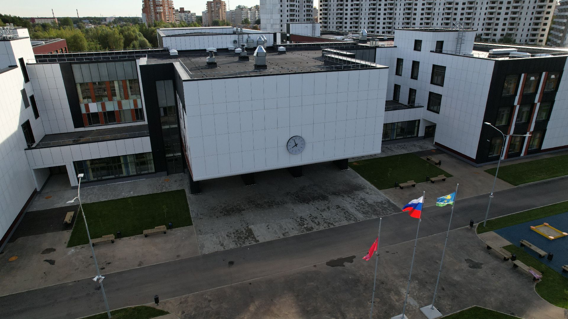 видео с коптера, новая школа в ступине,