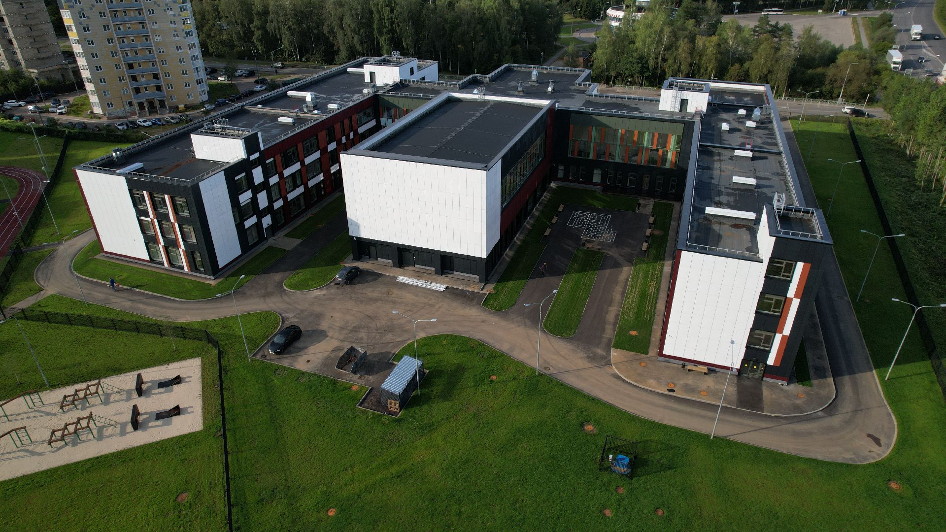 видео с коптера, новая школа в ступине,