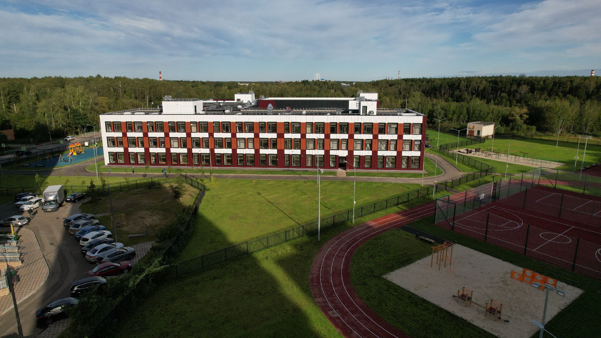 видео с коптера, новая школа в ступине,