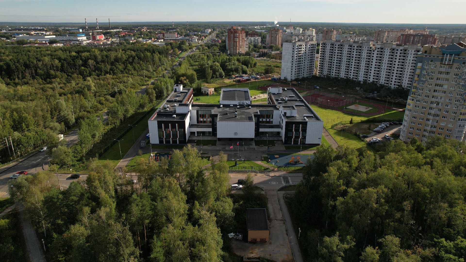 видео с коптера, новая школа в ступине,