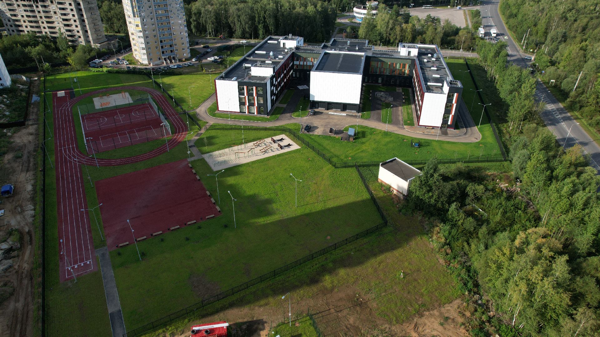 видео с коптера, новая школа в ступине,