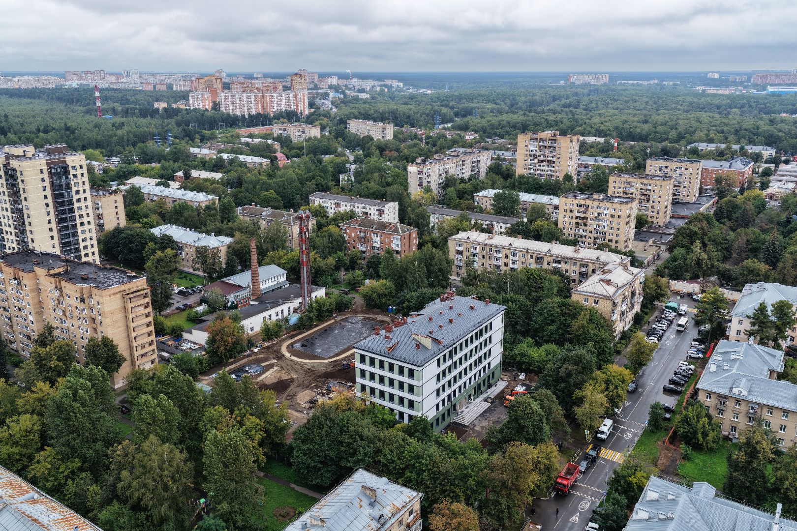 видео с коптера,  капремонт школы 32, школа в балашихе,