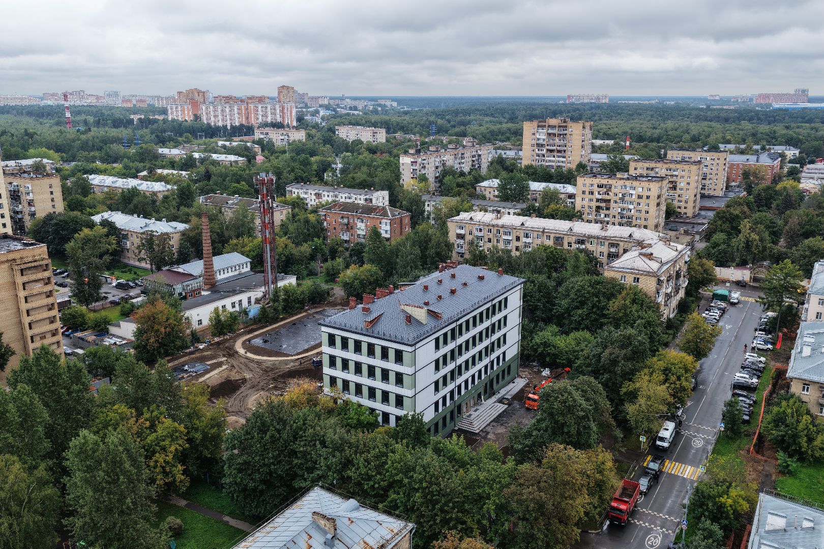 видео с коптера,  капремонт школы 32, школа в балашихе,