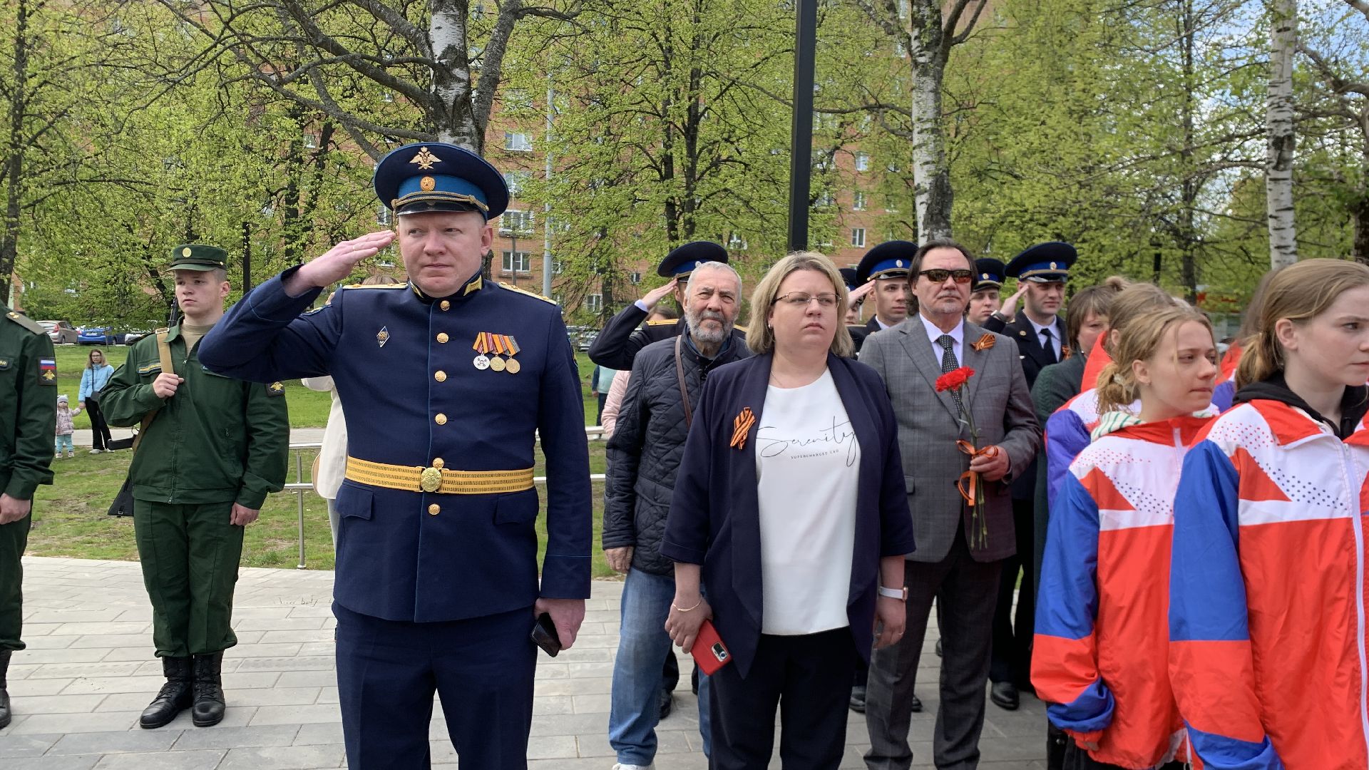 Ступино, День Победы, Вечный огонь, возложение цветов