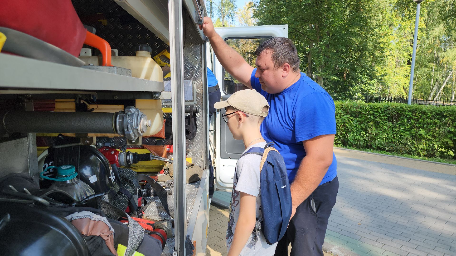 кашира, 1 сентября, парк , дети, мчс, пожарная машина, спасатели,