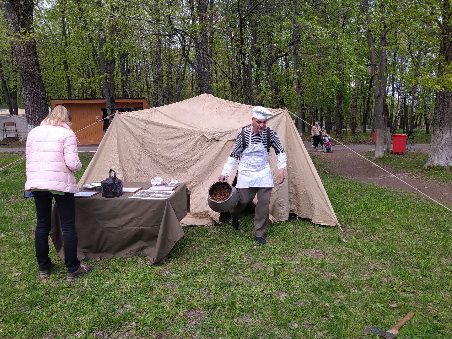 День Победы, полевая кухня, чай, каша