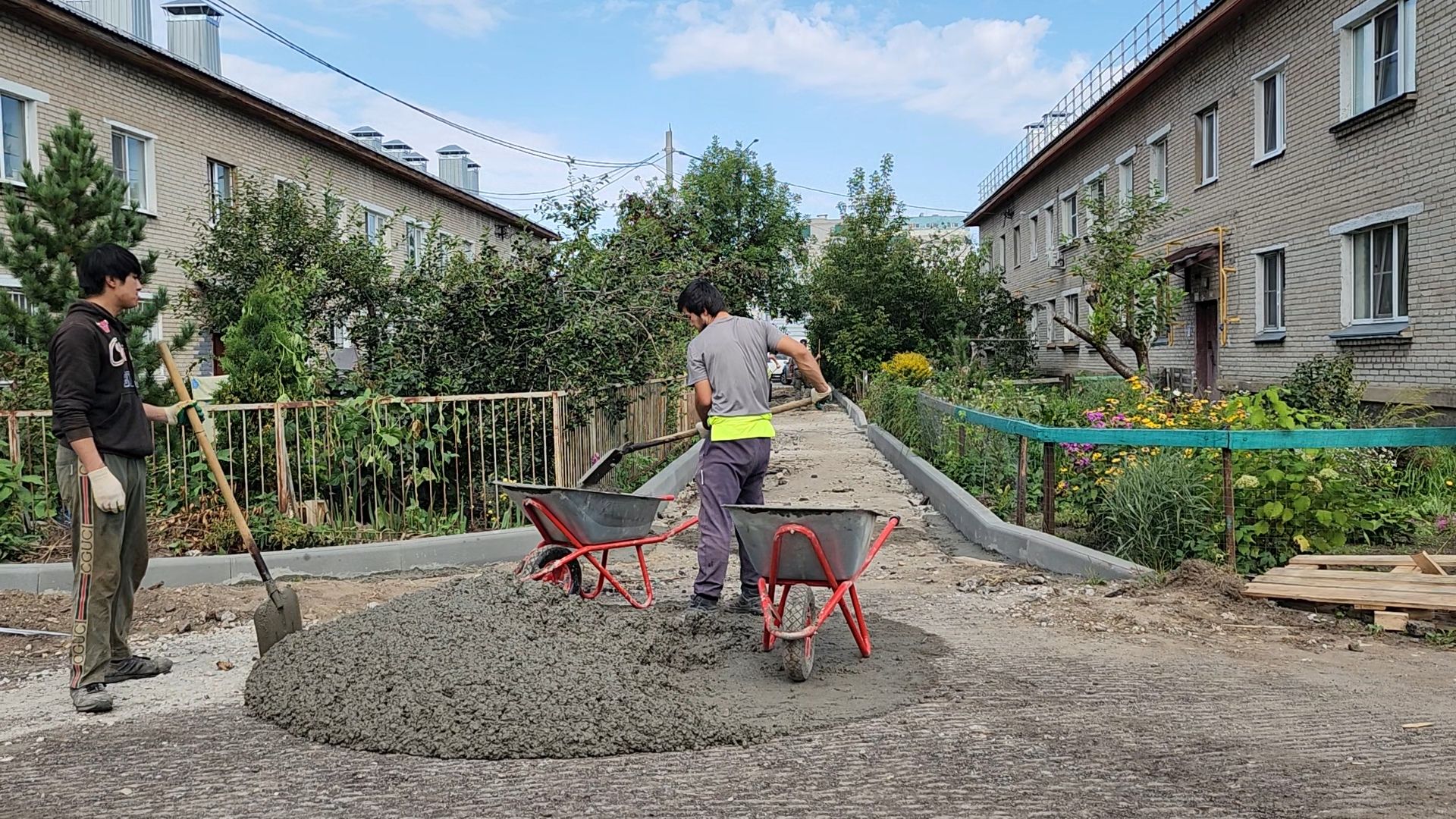 благоустройство дворовых территорий, комплексное благоустройство, дворовая территория, рабочий поселок обухово, богородский городской округ,
