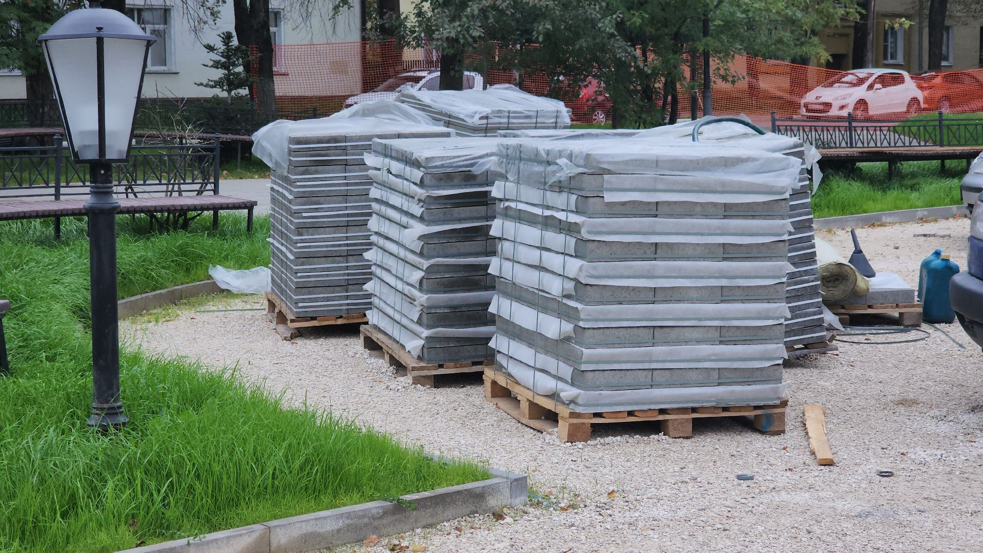 благоустройство, щёлково, замена плитки,