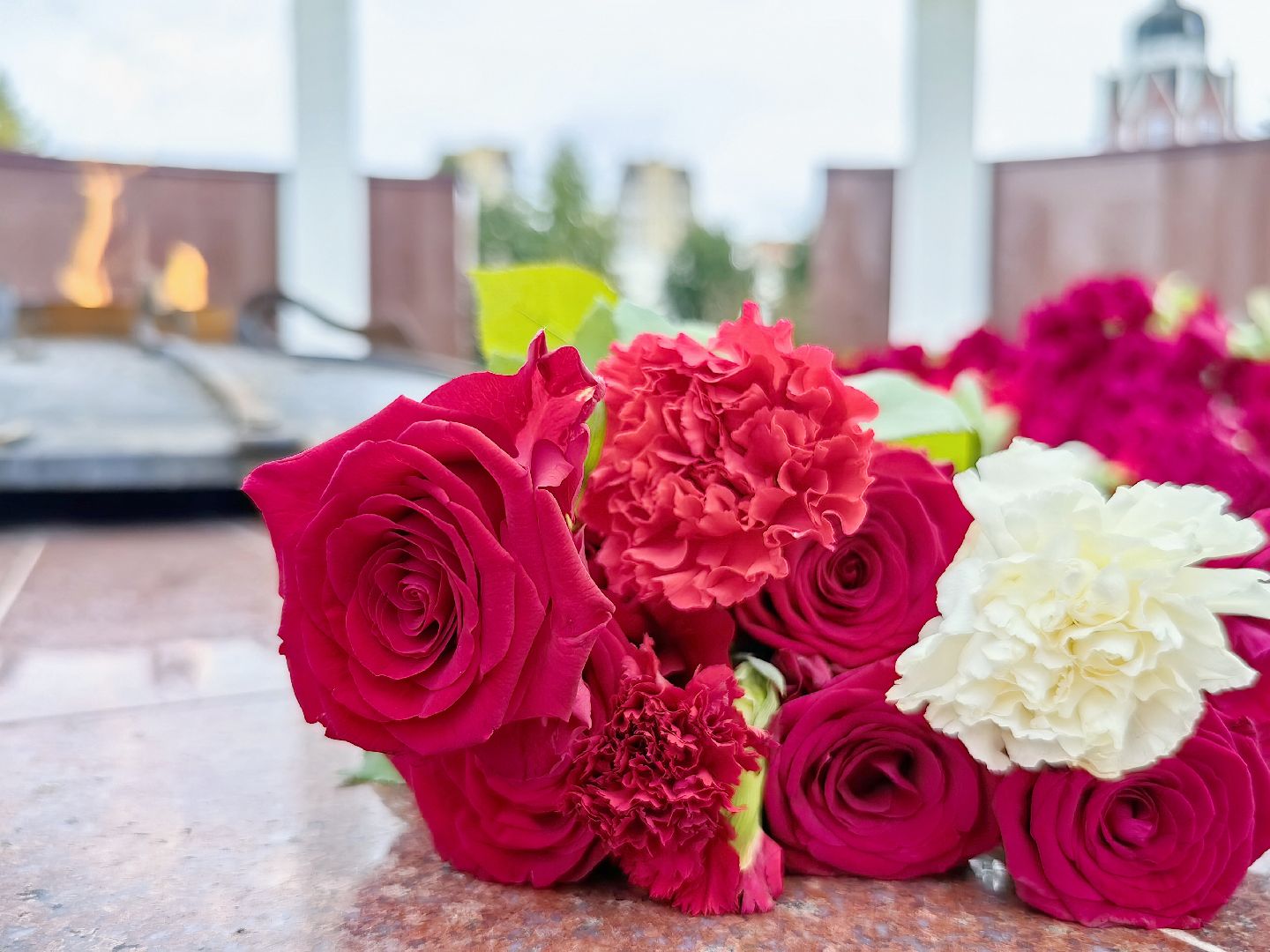 возложение цветов, вечный огонь, мемориал, юнармейцы, Беслан, митинг,  теракт,