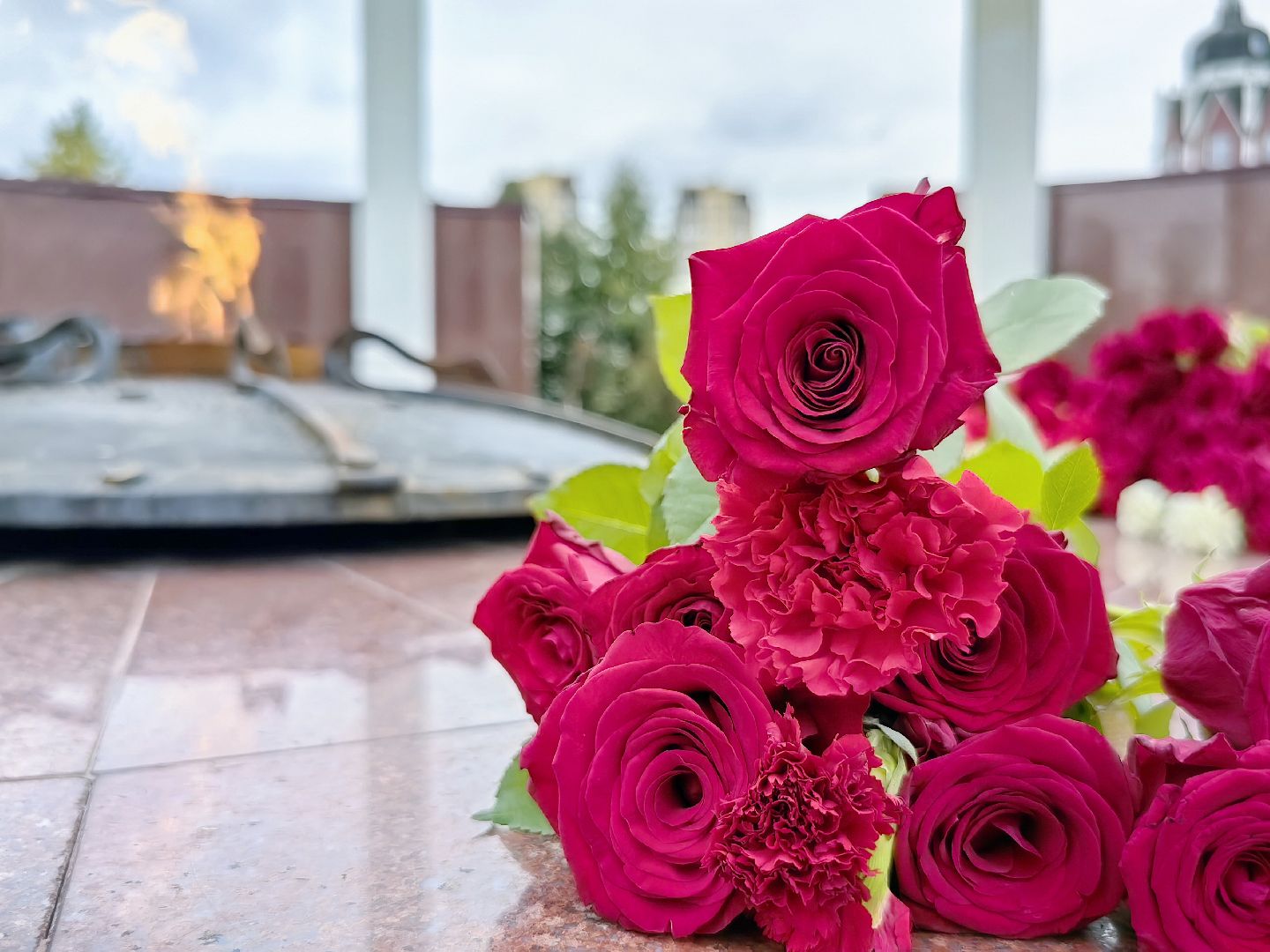 возложение цветов, вечный огонь, мемориал, юнармейцы, Беслан, митинг,  теракт,