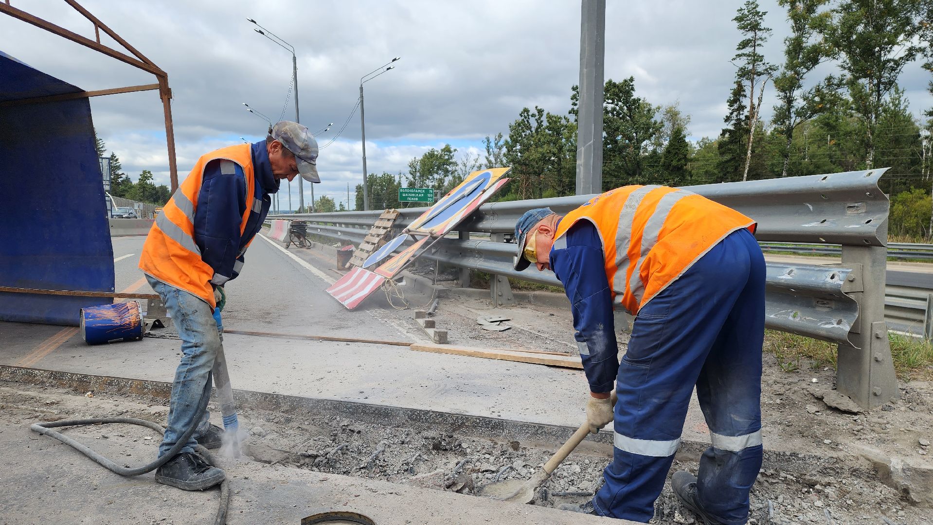ремонт путепровода, м9 балтия, истра,