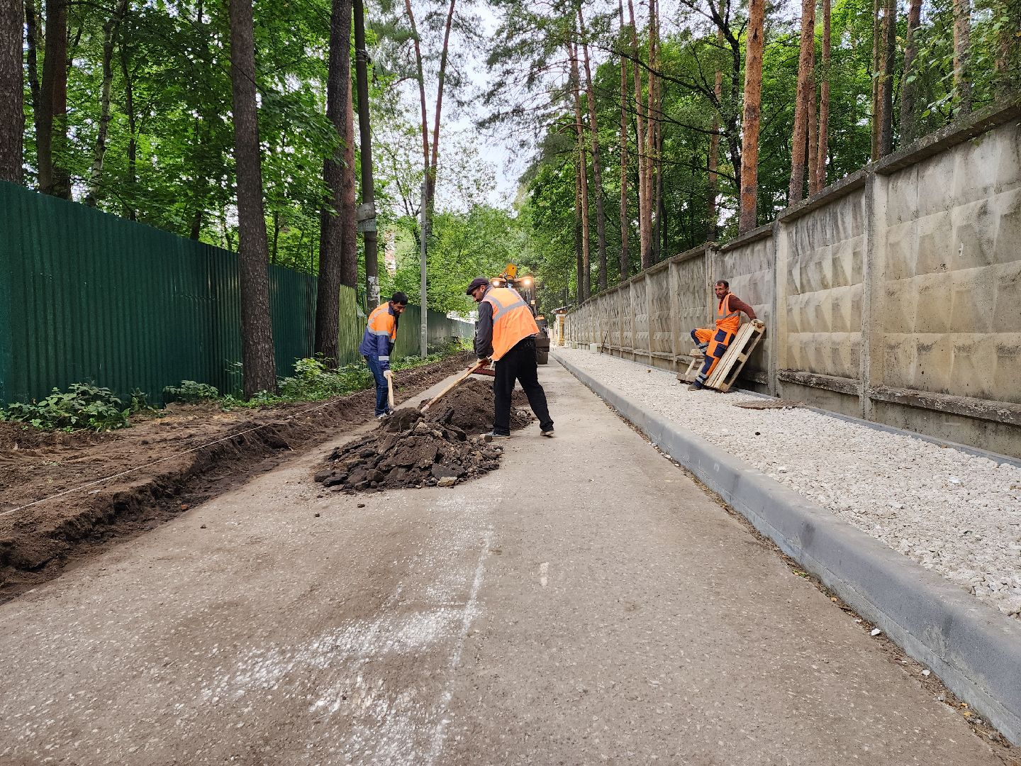 раменское, дороги, строительство тротуара к детскому санаторию в кратово,