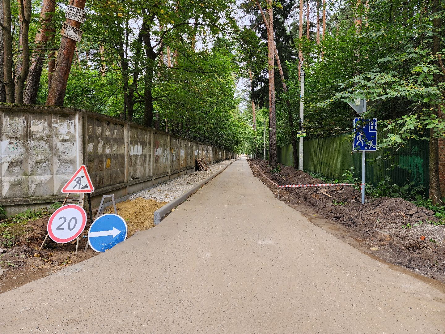 раменское, дороги, строительство тротуара к детскому санаторию в кратово,
