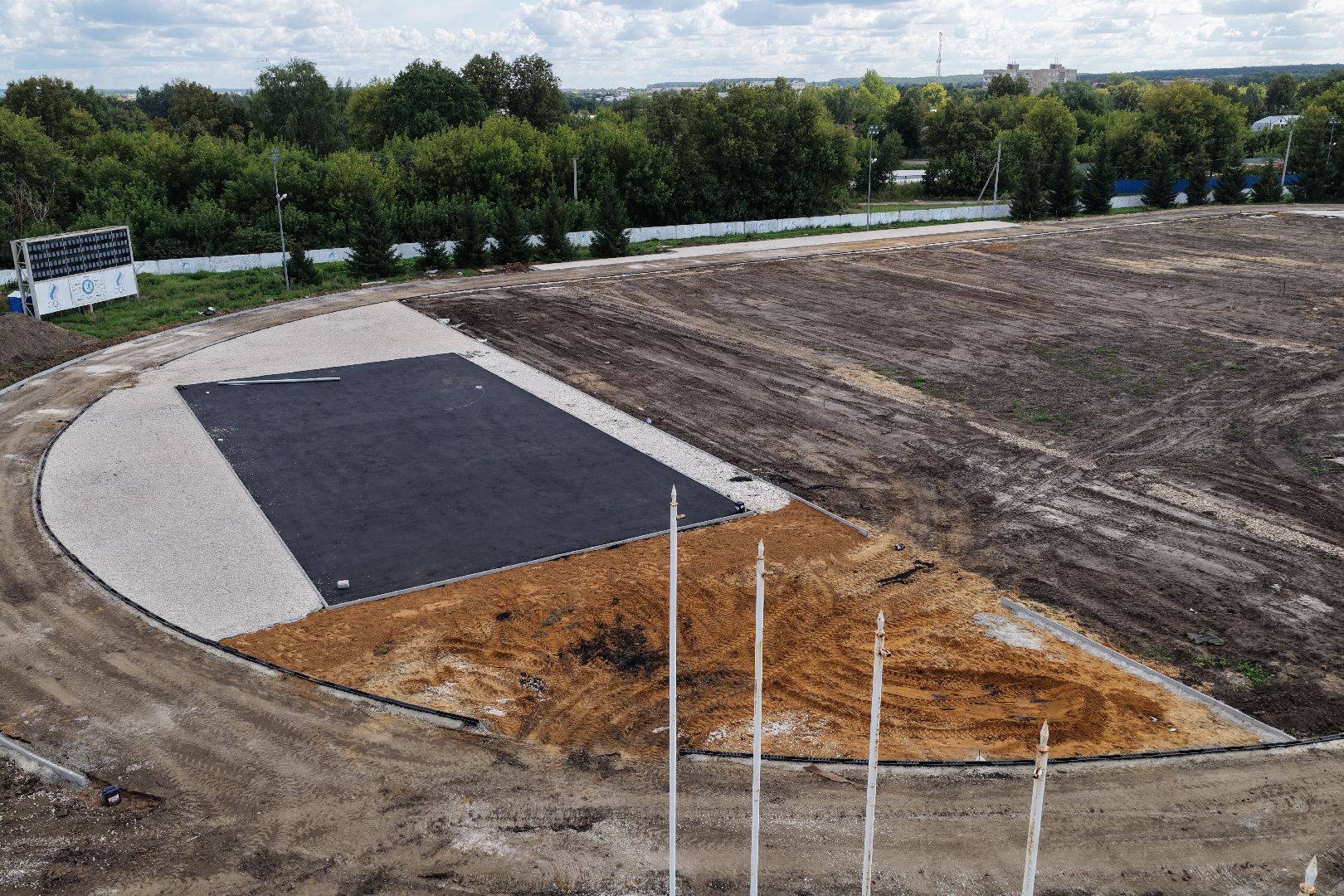 видео с коптера, ремонт стадиона в зарайске,