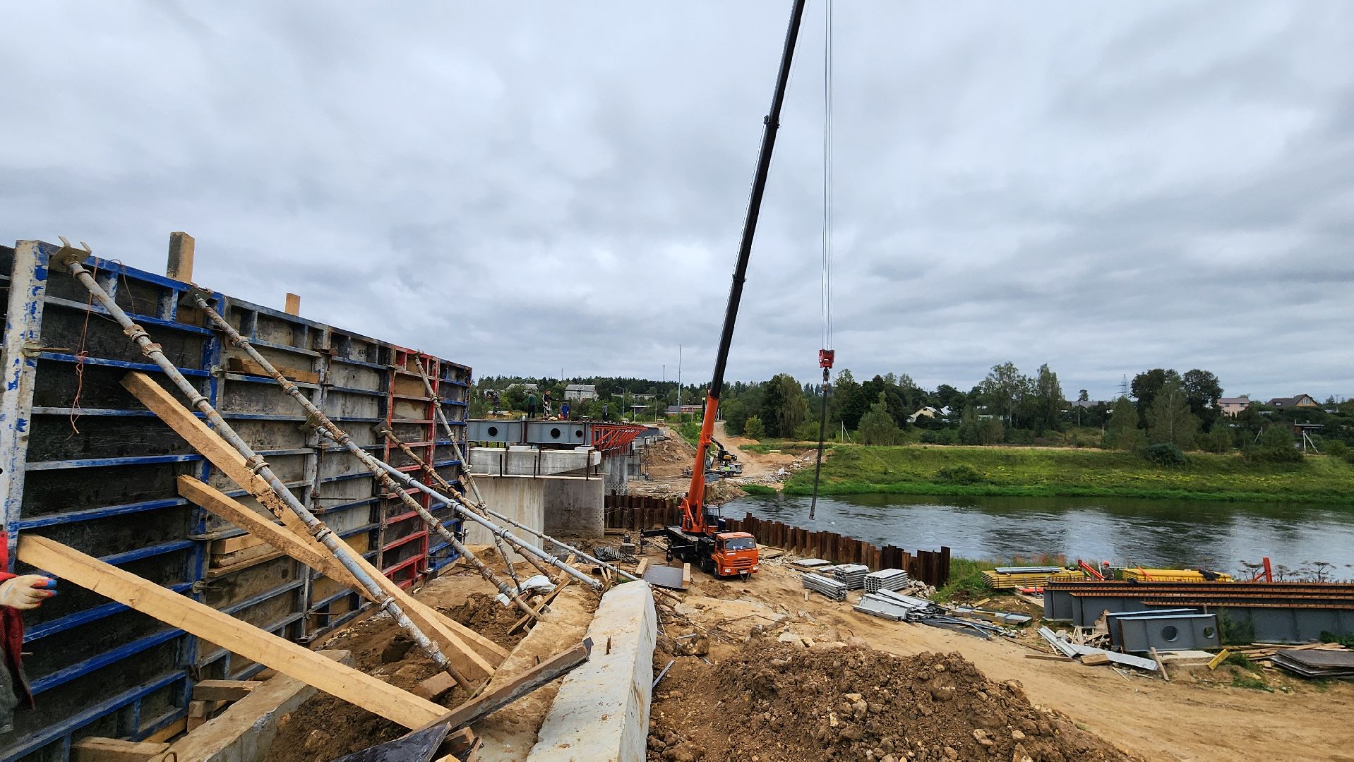 Руза, Поречье, ремонт моста в рузе,