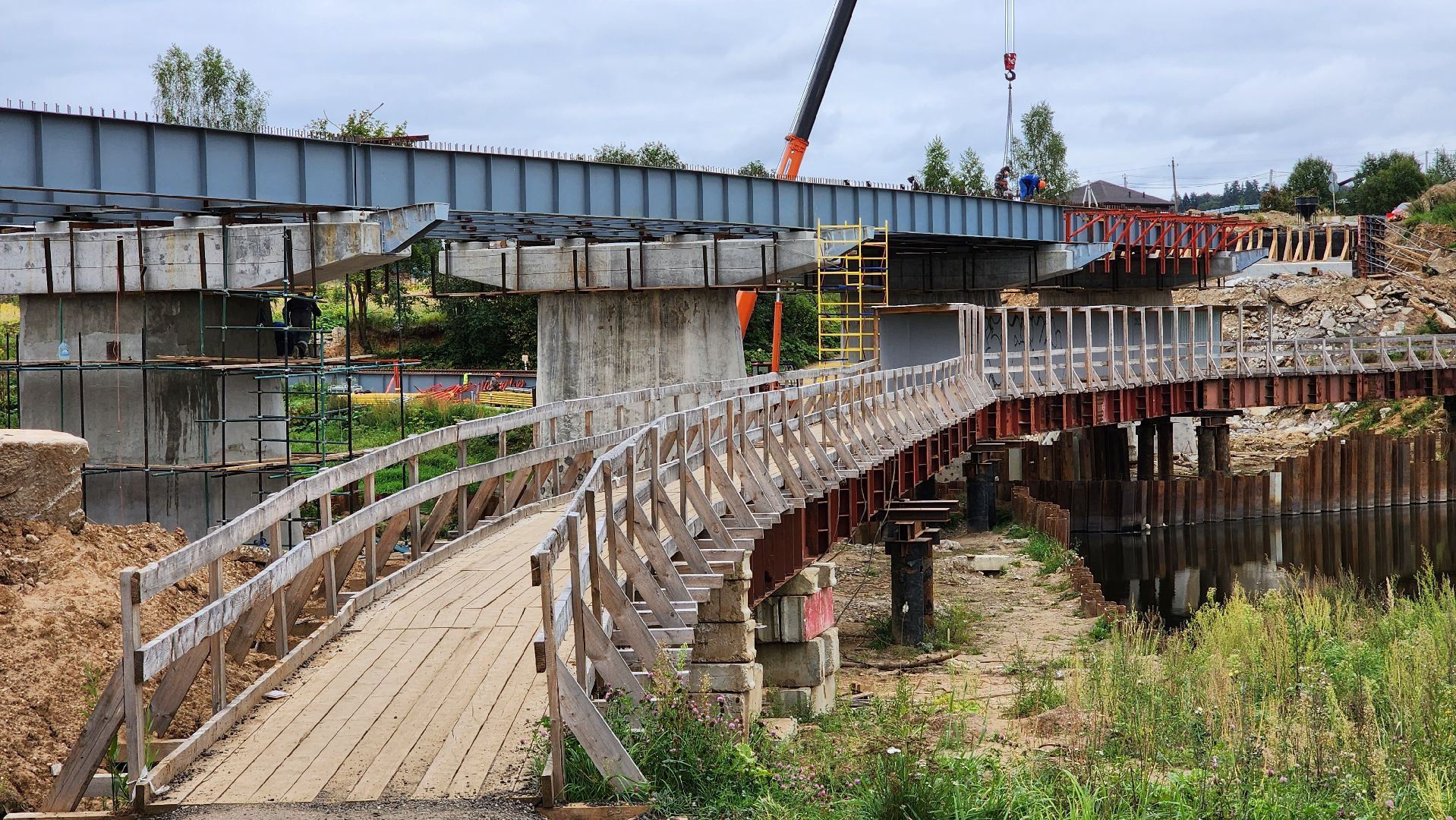 Руза, Поречье, ремонт моста в рузе,