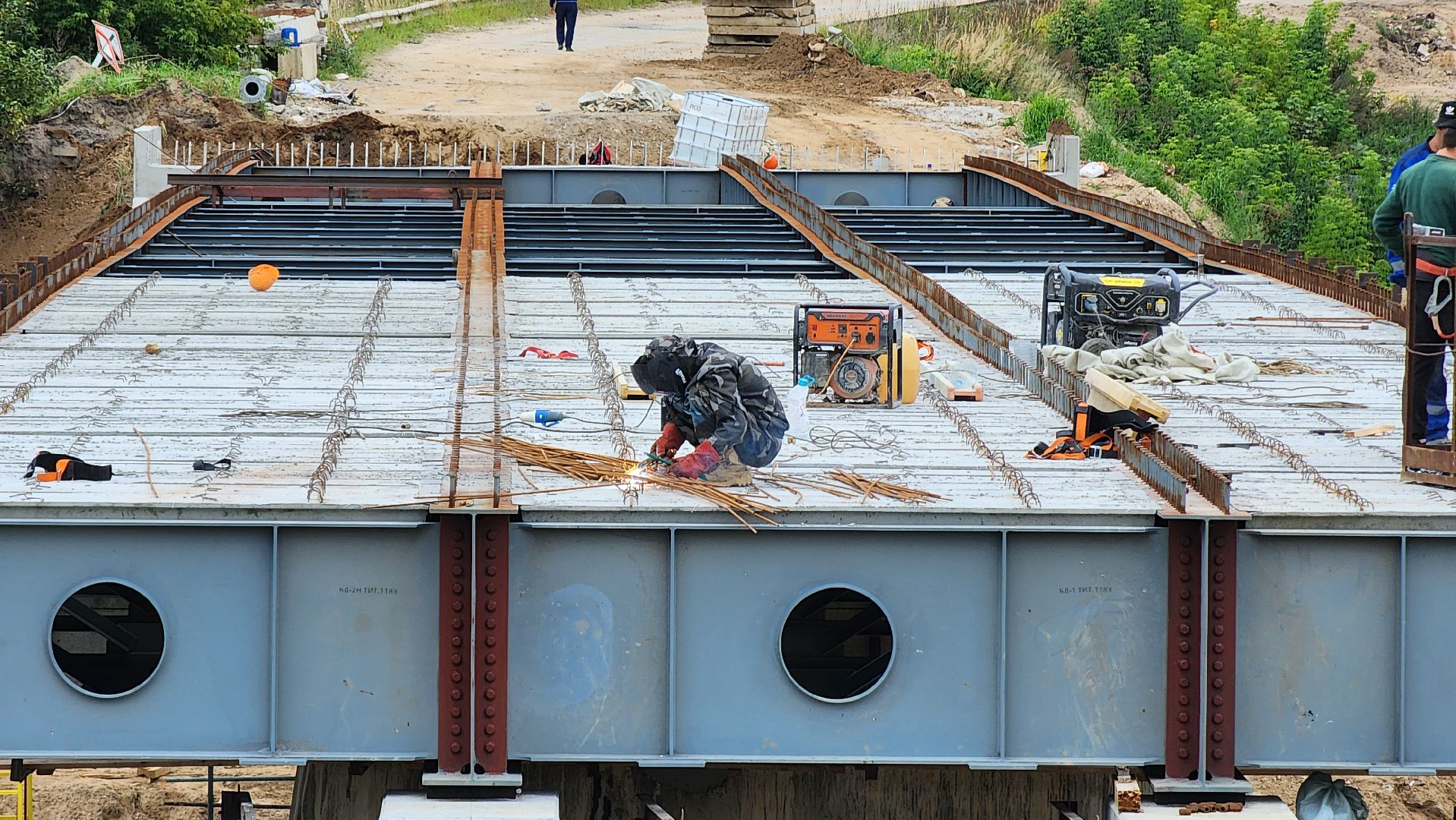 Руза, Поречье, ремонт моста в рузе,