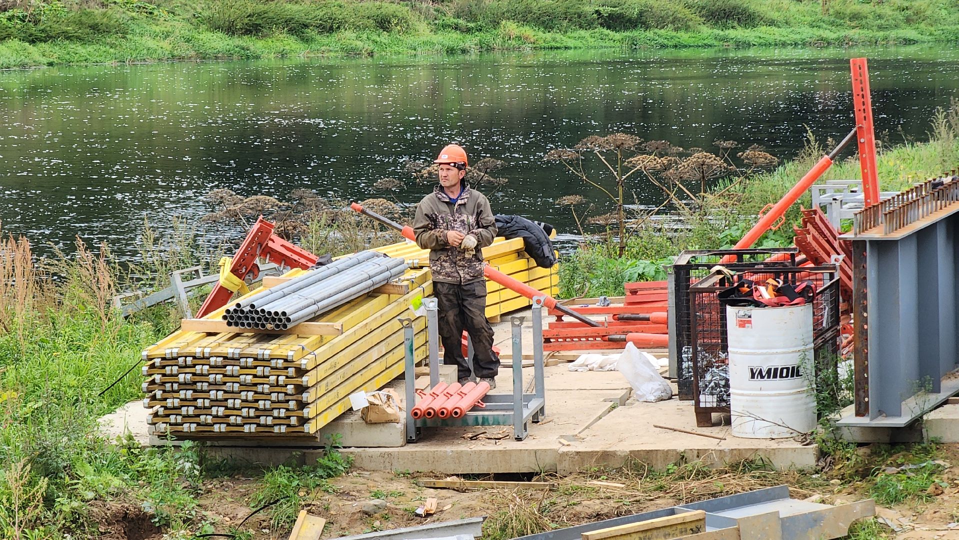 Руза, Поречье, ремонт моста в рузе,