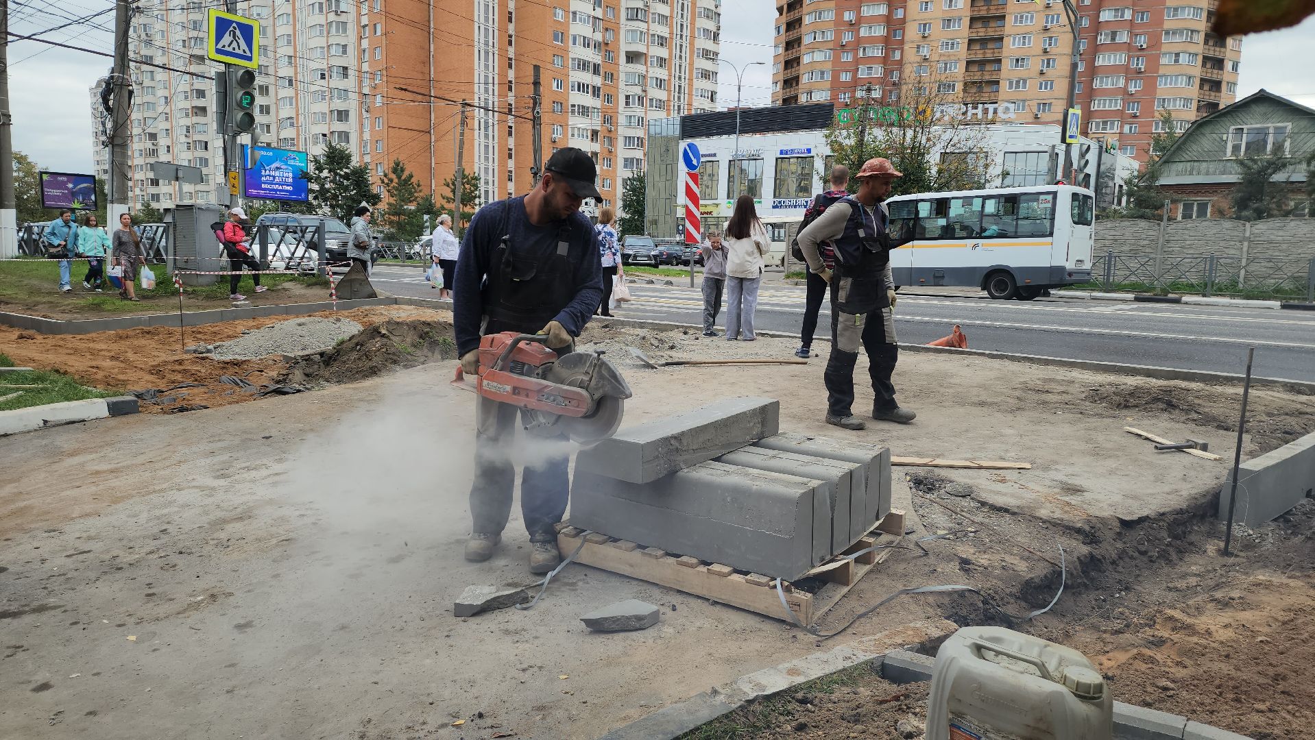 благоустройство, дорожки, красногорск, бордюр,