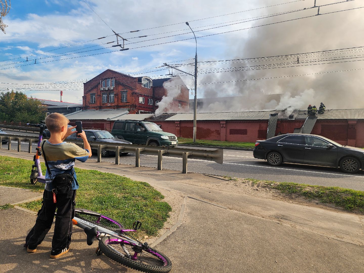 Подольск, Промзона зингер, Пожар,