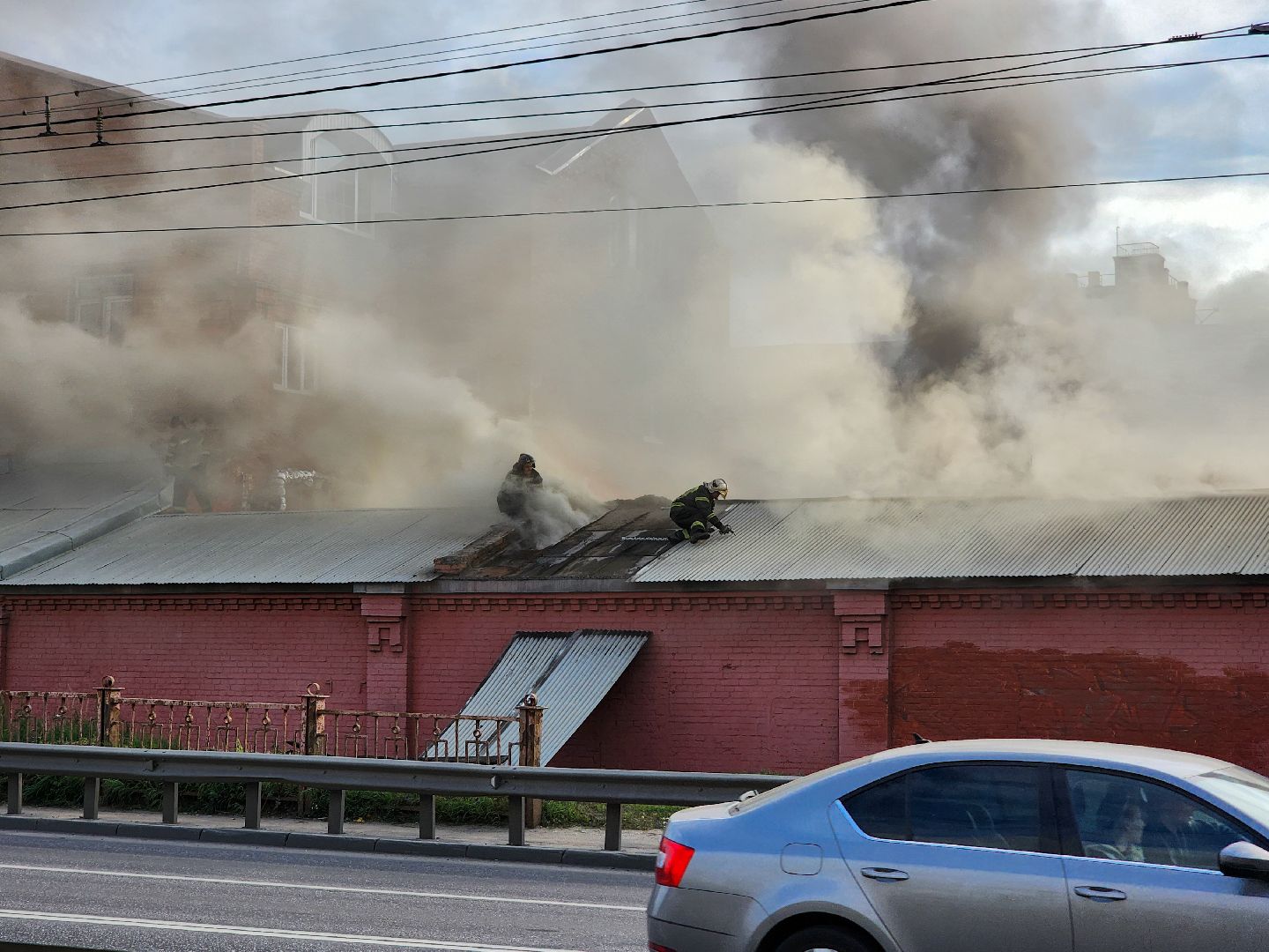 Подольск, Промзона зингер, Пожар,
