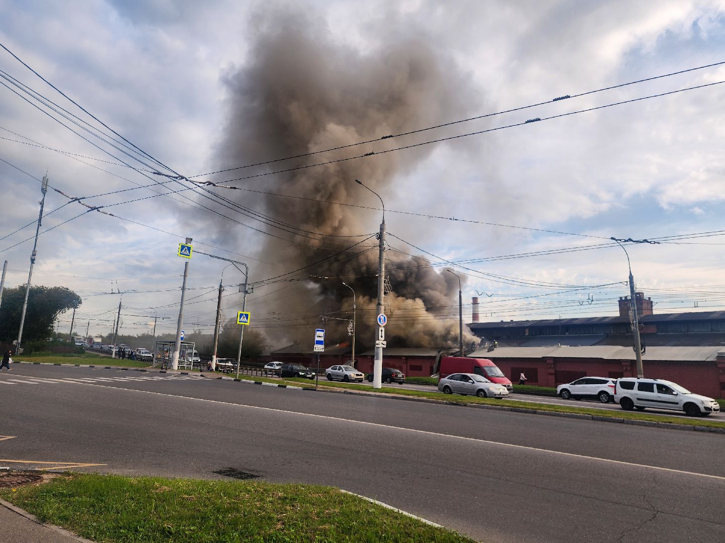 Подольск, Промзона зингер, Пожар,