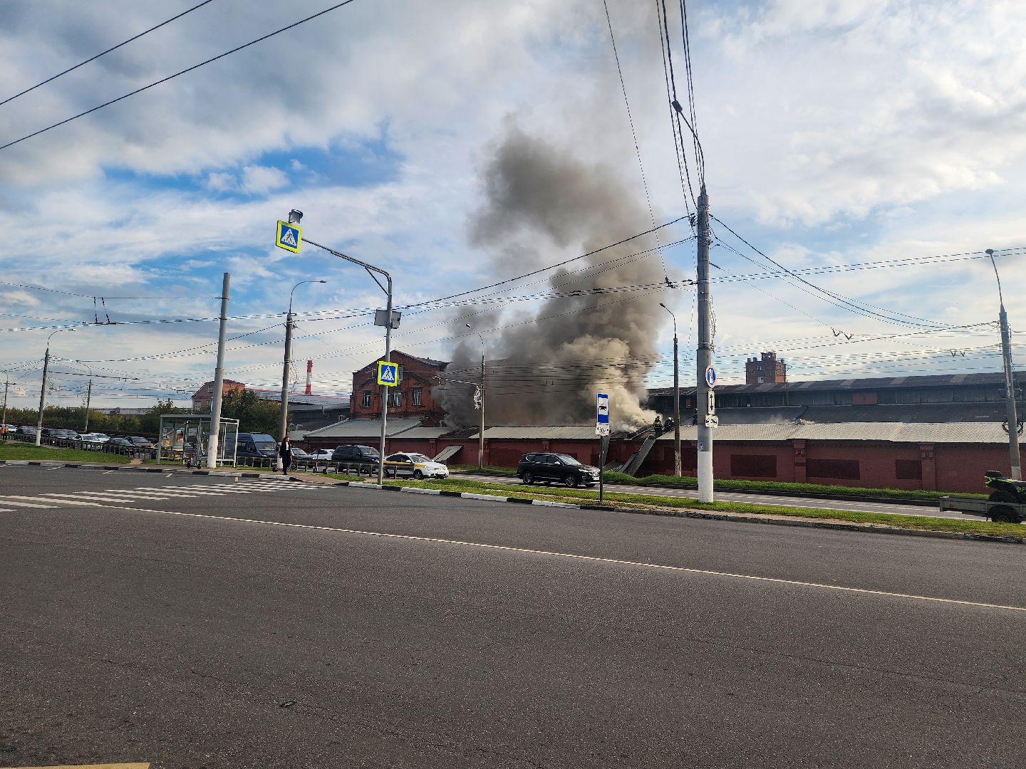 Подольск, Промзона зингер, Пожар,