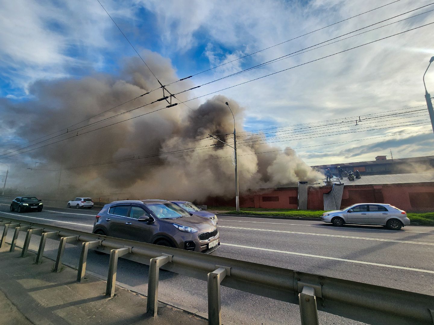 Подольск, Промзона зингер, Пожар,