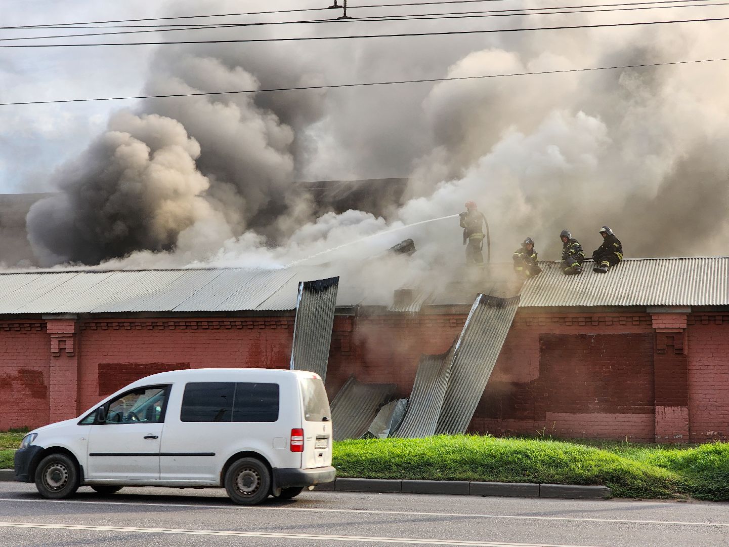 Подольск, Промзона зингер, Пожар,