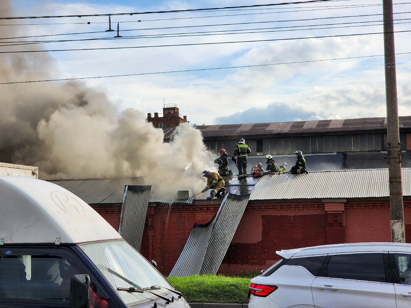 Подольск, Промзона зингер, Пожар,